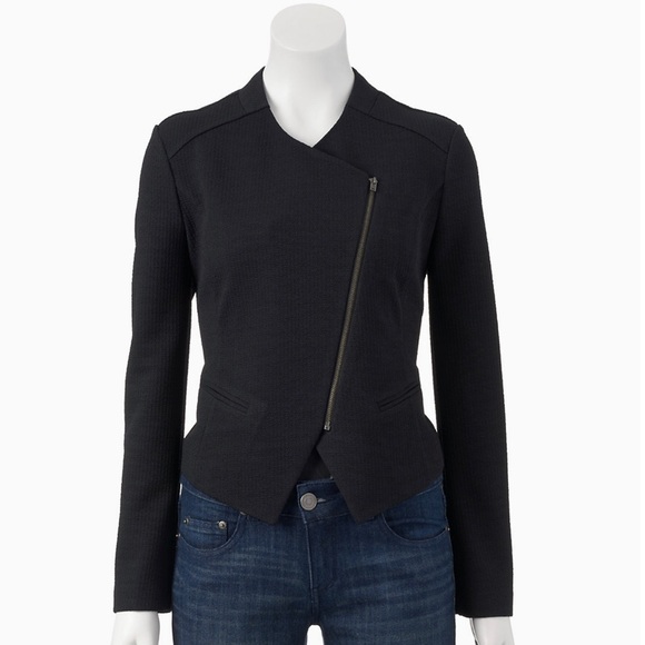 Apt. 9 Jackets & Blazers - APT. 9 Asymmetrical textured Moto Jacket